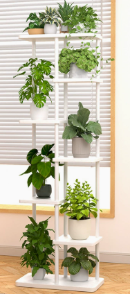 Indoor Plants - Multi‑Tier Metal Wood Plant Stand Indoor