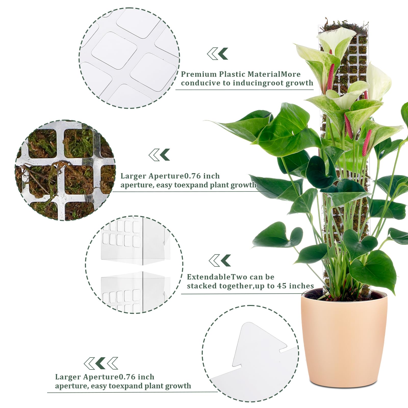 Stackable Plastic Moss Pole fo - đánh giá và giá Plant Support Stake