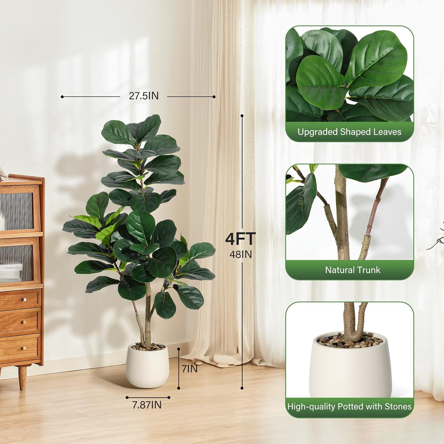 4 ft Fiddle Leaf Fig Tree Arti - đánh giá và giá Fiddle Leaf Fig