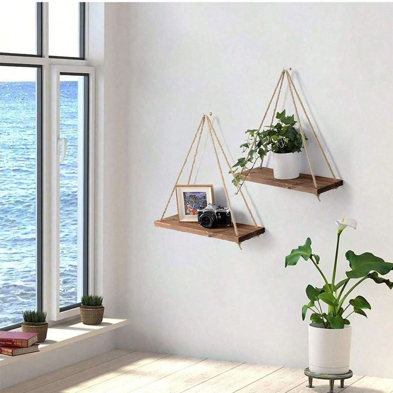 Wooden Swing Hanging Hemp Rope - đánh giá và giá Terracotta Pot