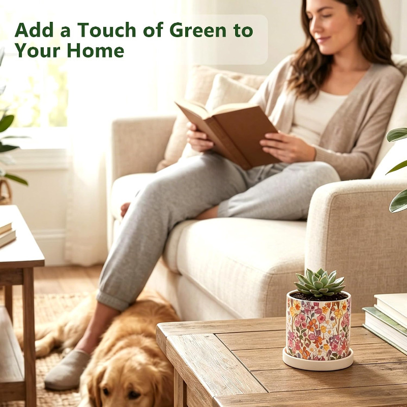 3Pcs Floral Ceramic Planters w - đánh giá và giá Snake Plant Ceramic